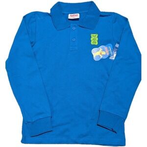 Haribo Kids Small Long Sleeve Blue Polo  Shirt New With Tags 34.00 Retail